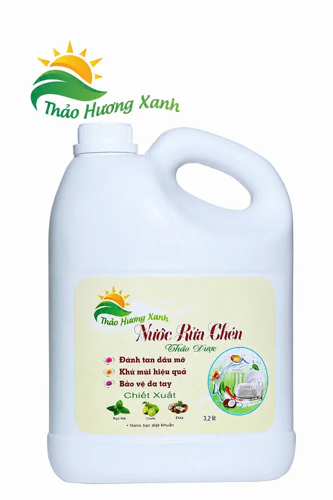 Nước rửa chén Thảo Hương Xanh (dung tích 3.2 lít, hương dịu nhẹ)