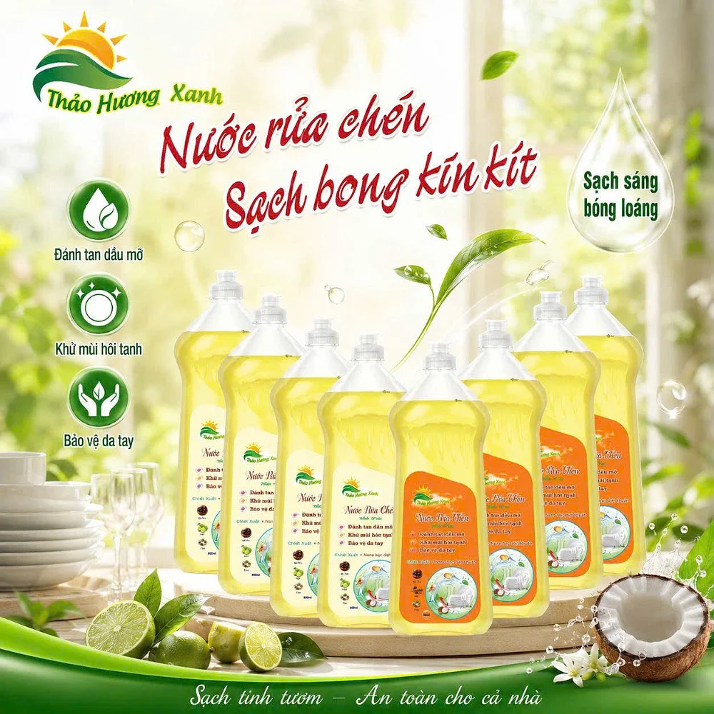 Nước rửa chén Thảo Hương Xanh (dung tích 800ml, hương chanh) - Ảnh 2