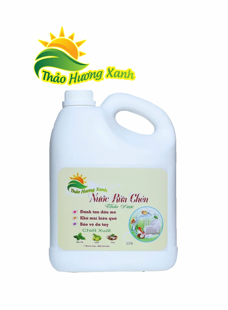 Nước rửa chén Thảo Hương Xanh (dung tích 3.2 lít, hương dịu nhẹ)
