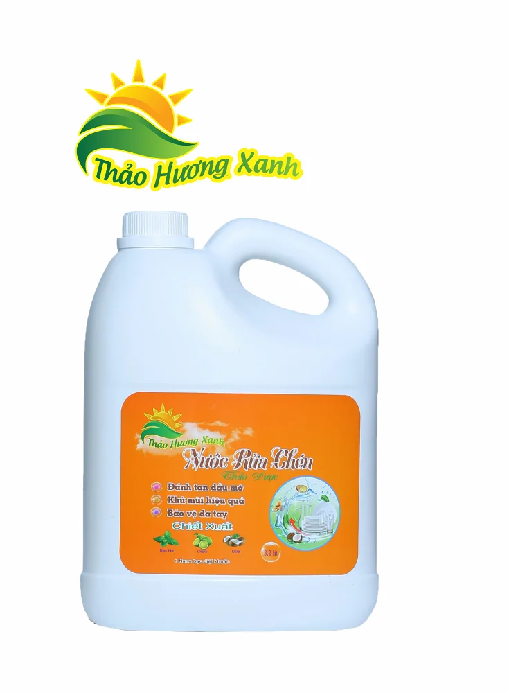 Nước rửa chén Thảo Hương Xanh (dung tích 3.2 lít, hương quế)